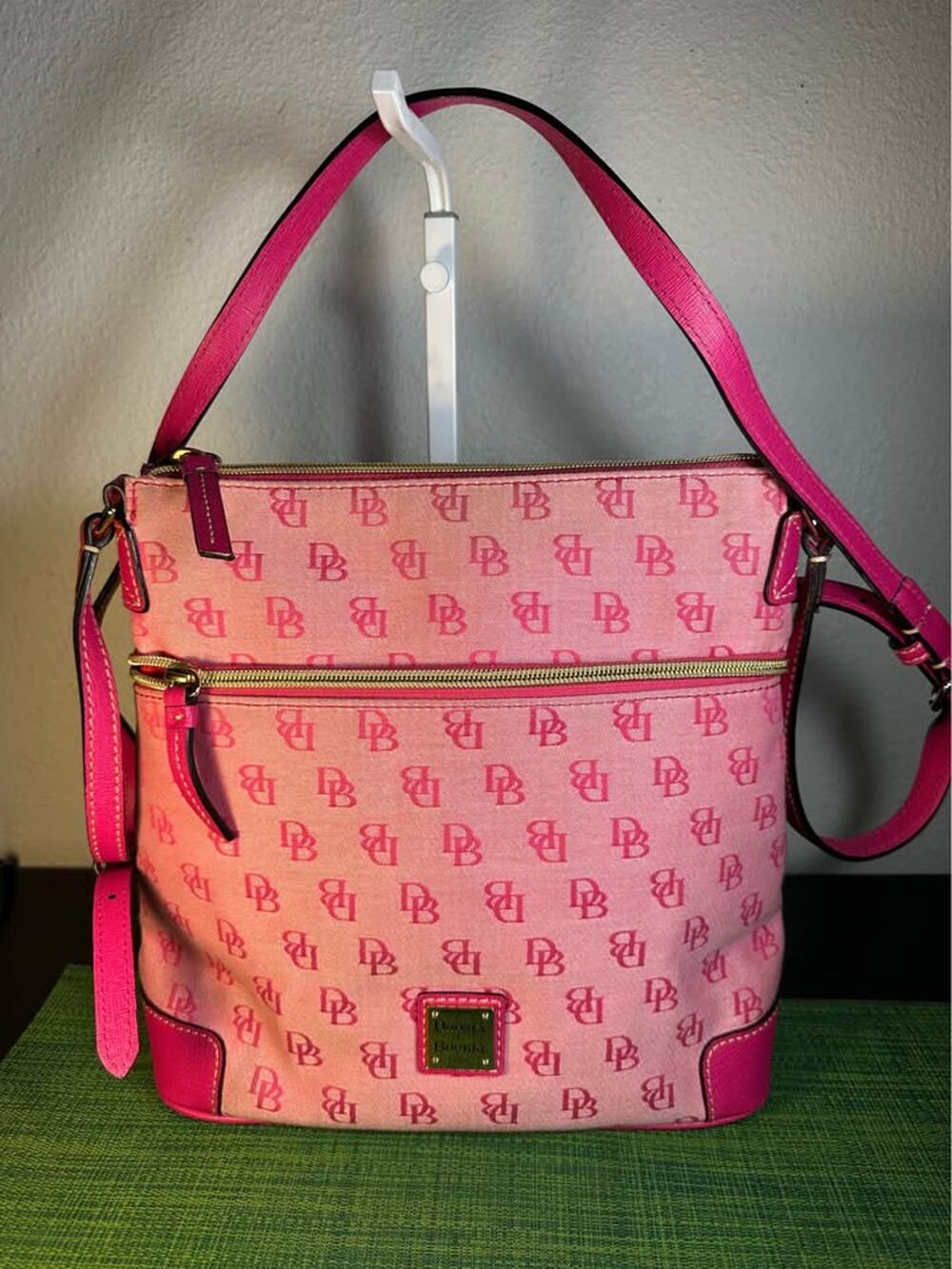 Dooney & Bourke Pink Signature Monogram Crossbody/Shoulder Bag